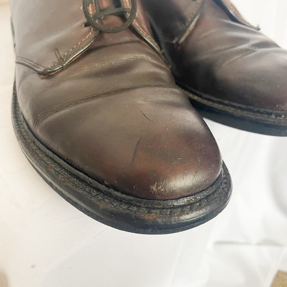 Allen Edmonds Pair Globetrotter Brown Leather Shoes 8 B style 8164 - Picture 6 of 11